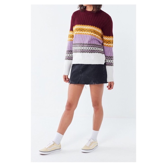 UO Color Pop Fair Isle Crew Neck Sweater - Picture 3 of 8